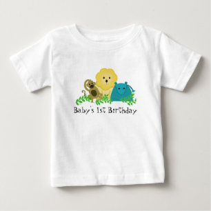T-shirt Pour Bébé Zoo Animaux 1er anniversaire de bébé