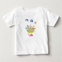 Zoo mignon Arche animal avec papillon et baleine