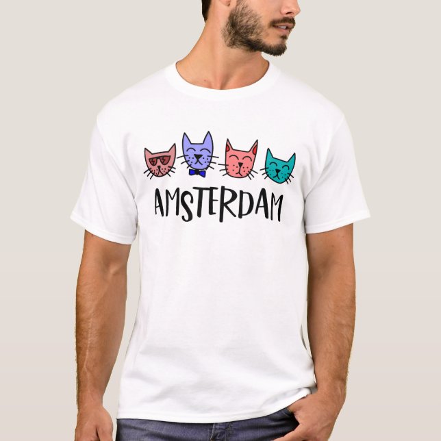 T-shirt pour chat Skyline Amsterdam (Devant)