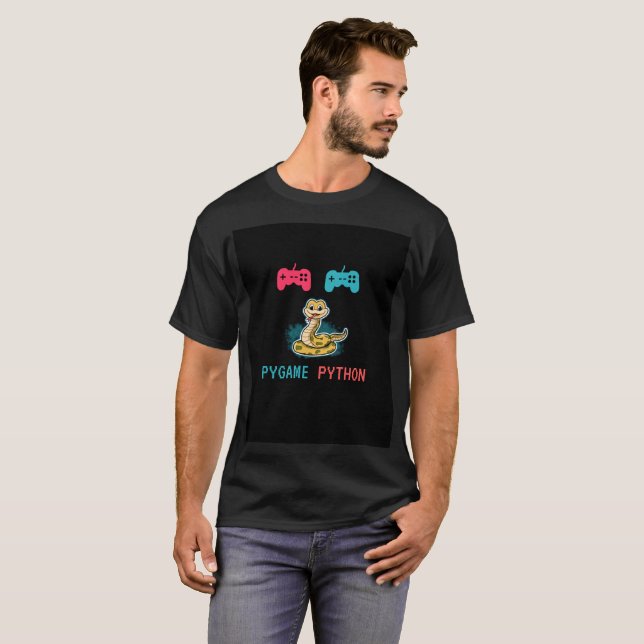 T-shirt pour codeur Python Pygame - Jeux vidéo (Devant entier)