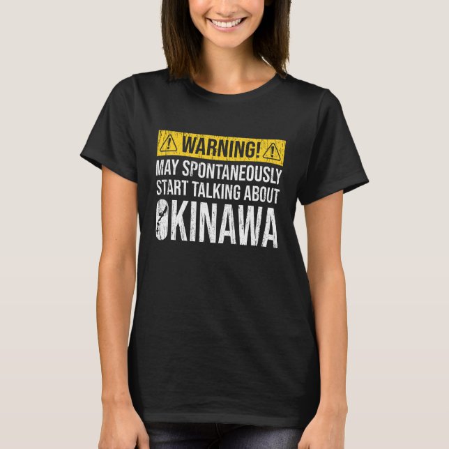 T-Shirt pour dames d'avertissement d'Okinawa (Devant)