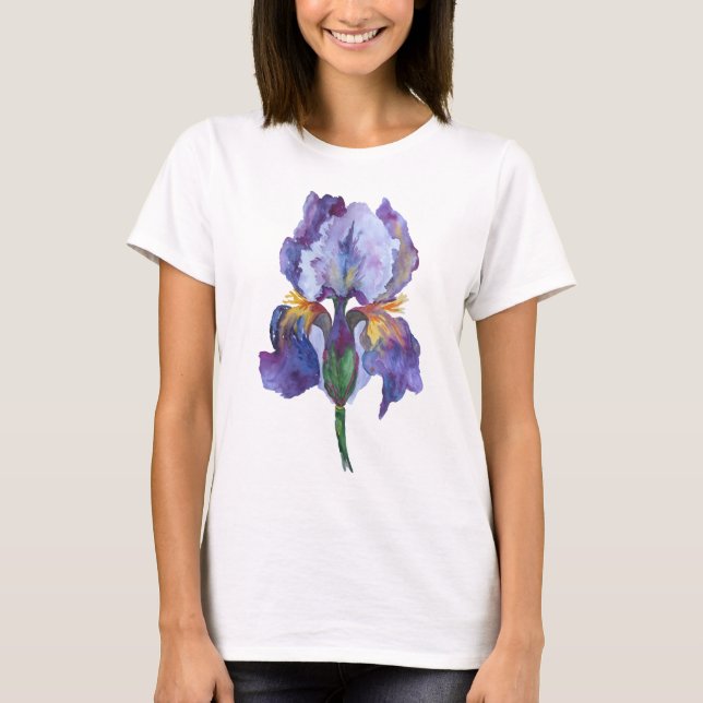 T-shirt pour des femmes avec la copie de fleurs (Devant)