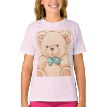 t-shirt pour enfants avec motif ours en peluche