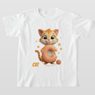 T-shirt pour enfants avec un chat mignon   C est p