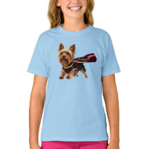 T-shirt pour enfants avec un Yorkie super-héros mi