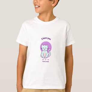 T-shirt pour enfants chat mignon 'Je t'aime beauco