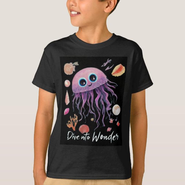 T-shirt pour enfants de méduses colorées (Devant)