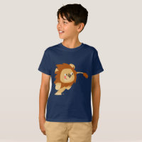 T-shirt pour enfants lion de dessin animé au galop
