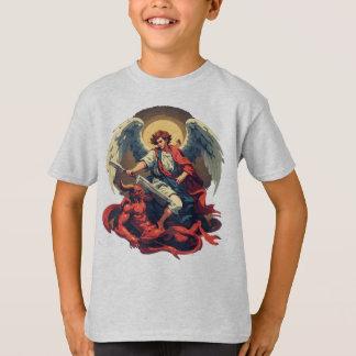 T-shirt pour enfants Saint Michel vainqueur du dia