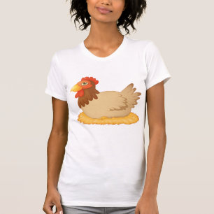 T-shirt pour femme avec une poule pondant des œufs