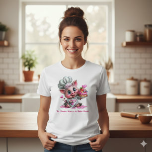 T-shirt pour femme Chef Cochon Maman la plus douce