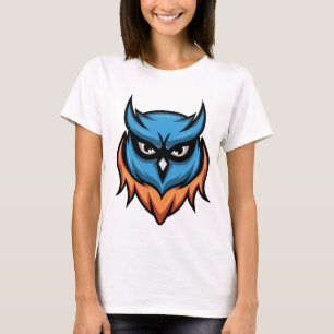 T-shirt pour femmes avec graphique de hibou en col