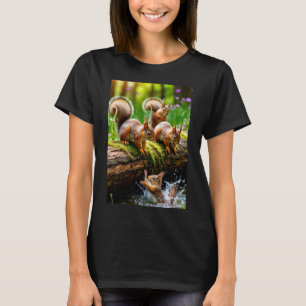T-shirt pour femmes Écureuils joueurs dans la forê
