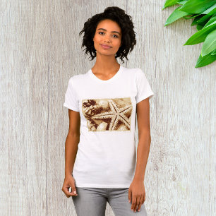 T-Shirt pour femmes Étoiles de mer et coquillages