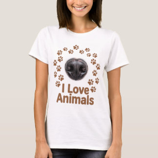 T-shirt pour femmes J'aime les animaux