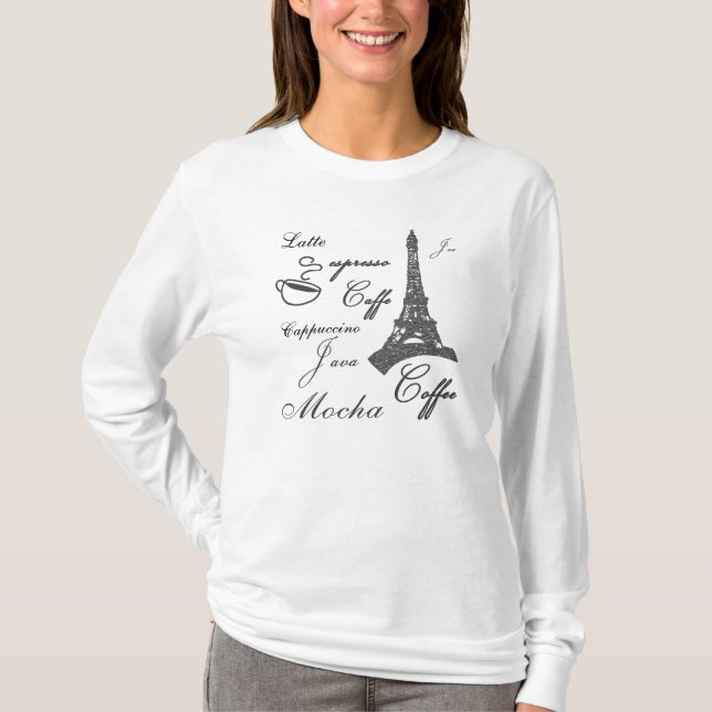T-shirt pour femmes Java Paris amateurs de cafés (Devant)