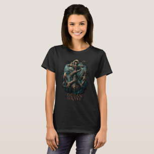 T-shirt pour femmes Ocean Grave Kraken Anchor Dark