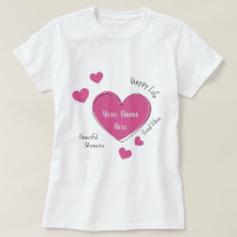 T-Shirt pour femmes personnalisé avec cœur rose
