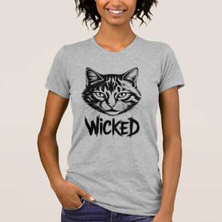 T-Shirt pour femmes « Wicked » Chat – Graphique mi