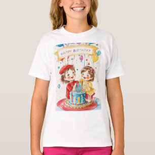 T-Shirt pour fête d'anniversaire de jumeaux (fille