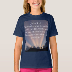 T-shirt pour fille avec le verset biblique Jean 3: