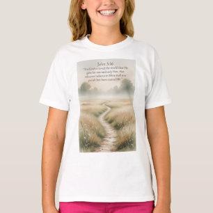 T-shirt pour fille avec verset biblique Jean 3:16