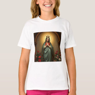 T-shirt pour fille catholique Reine du Ciel