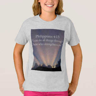 T-shirt pour fille chrétienne Philippiens 4:13