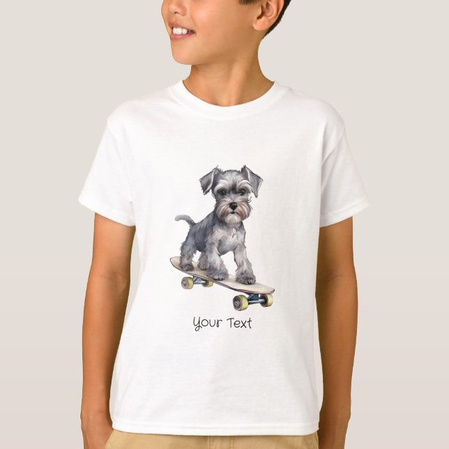 T-Shirt pour garçon Schnauzer de l'aquarelle (Devant)