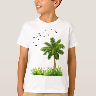 T-shirt pour garçons avec palmier mignon et thème 