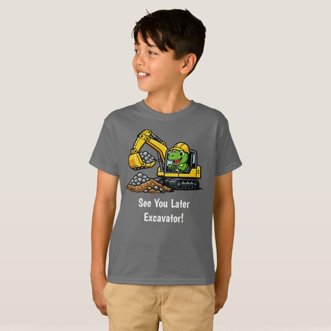 T-Shirt pour garçons Construction Excavatrice T-Re (Devant entier)