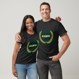 T-Shirt pour Homme avec Texte Roi Personnalisé et