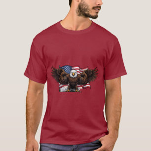 T-Shirt pour hommes aigle musclé patriotique drape
