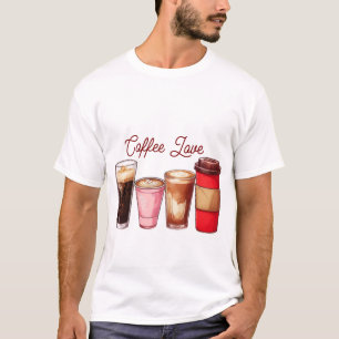 T-Shirt pour hommes avec art du café   Rue des tas