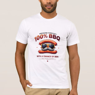 T-shirt pour hommes avec barbecue et bière de qual