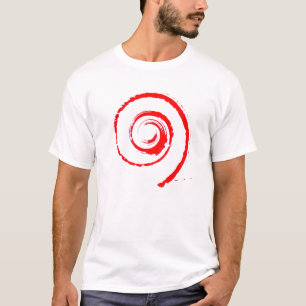 T-shirt pour hommes blanc avec tourbillon rouge