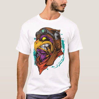 T-shirt pour hommes doodle aigle fumer cigarette