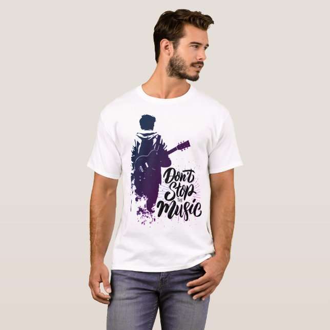 T-shirt pour hommes inspiration musique guitare él (Devant entier)