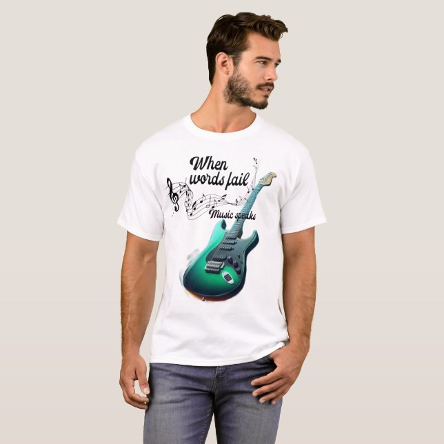 T-shirt pour hommes inspiration musique guitare él (Devant entier)
