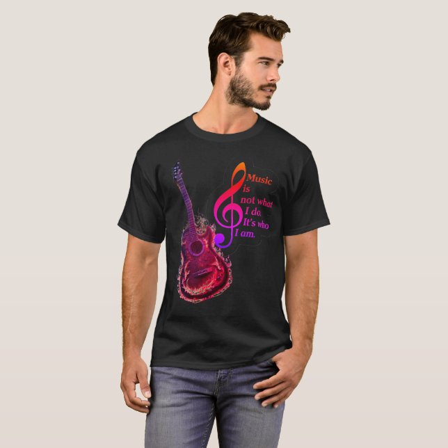 T-shirt pour hommes inspiration musique guitare él (Devant entier)