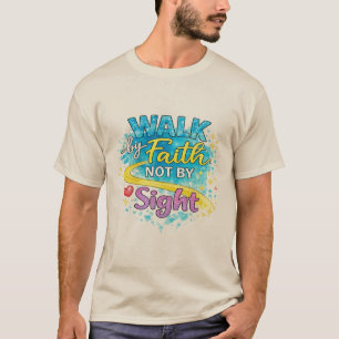 T-shirt pour hommes « Marcher par la foi et non pa