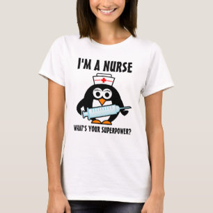 T-shirt pour infirmière de pingouin mignon pour su