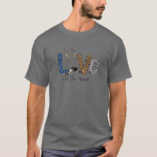 T-shirt Pour L'Amour Du Jeu Hockey Leopard Hockey Maman