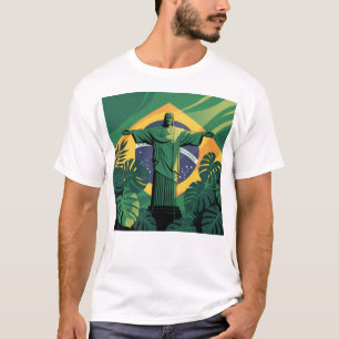 T-Shirt pour les fans de football du Brésil Fier