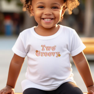T-shirt Pour Les Tous Petits 2e anniversaire Deux Super rétro Floral