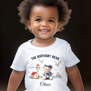 T-shirt Pour Les Tous Petits 2e anniversaire Nautical Sailor Cute Bear Nom du g