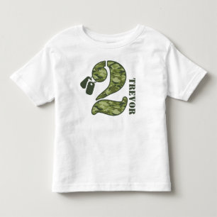 T-shirt Pour Les Tous Petits 2ème anniversaire vert de Camo