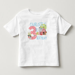 T-shirt Pour Les Tous Petits 3e anniversaire de la ferme Animaux de Barnyard