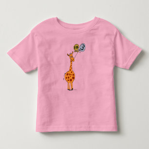 T-shirt Pour Les Tous Petits 3e anniversaire Giraffe et ballons