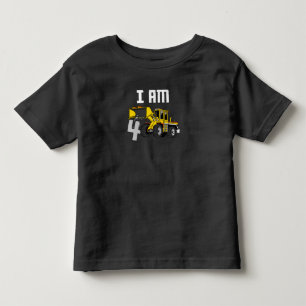 T-shirt Pour Les Tous Petits 4e anniversaire Construction d'un excavateur de 4 